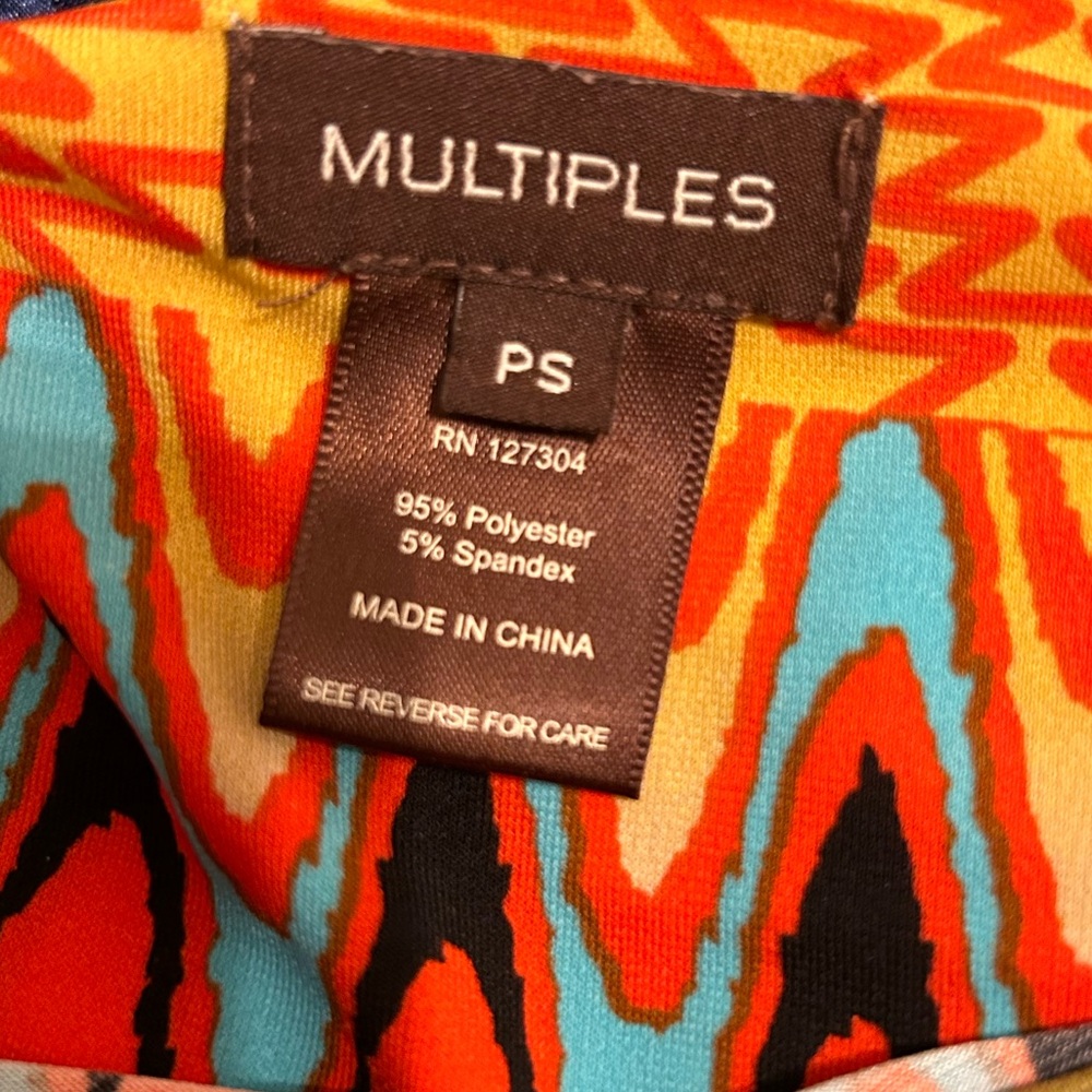 Multiples Multicolor Aztex Print Top - Picture 4 of 5